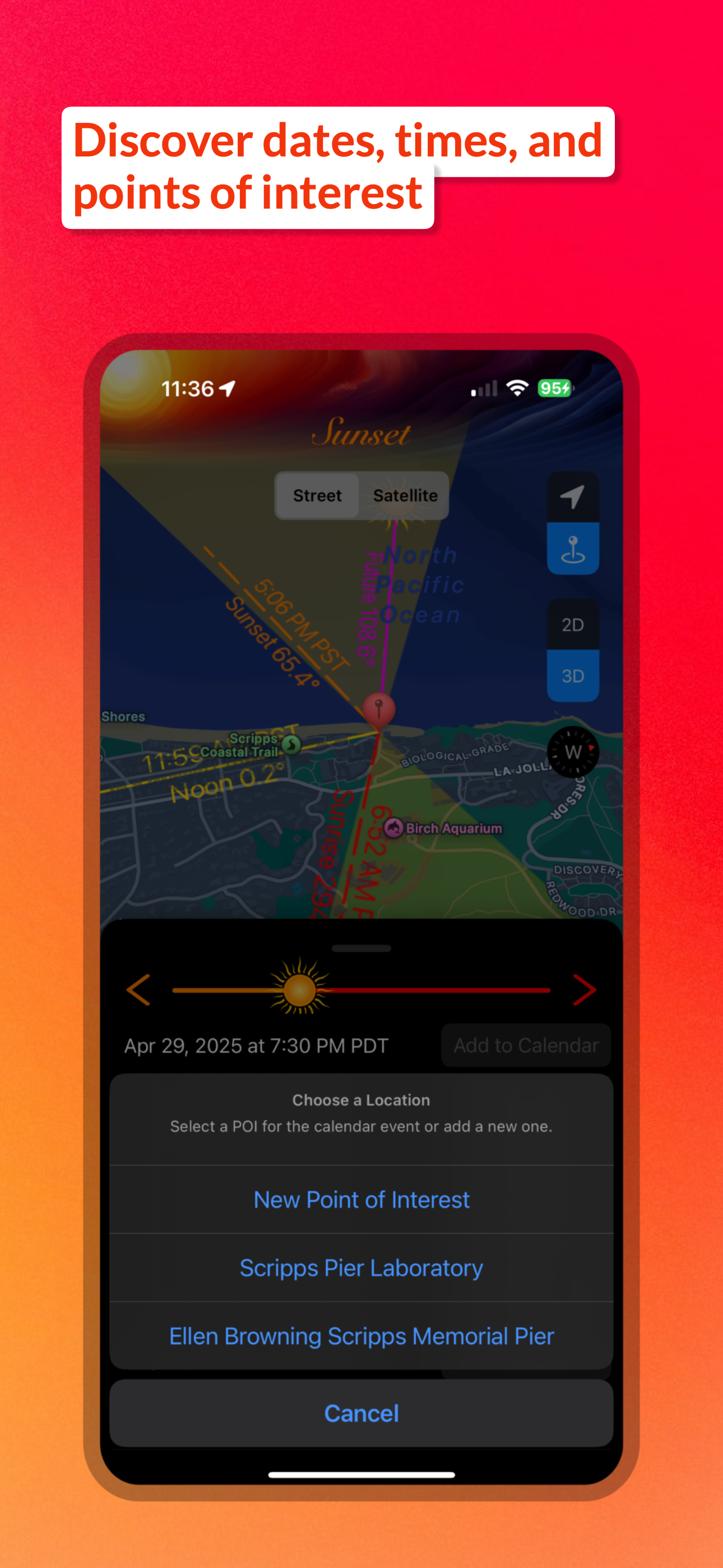 Screenshot - Discover dates, times, and points of interest