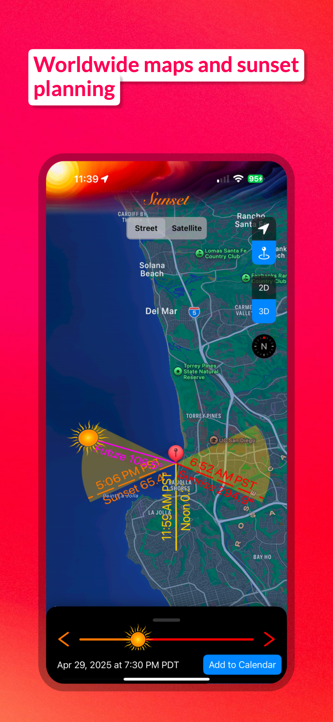 Screenshot - Worldwide maps and sunset planning